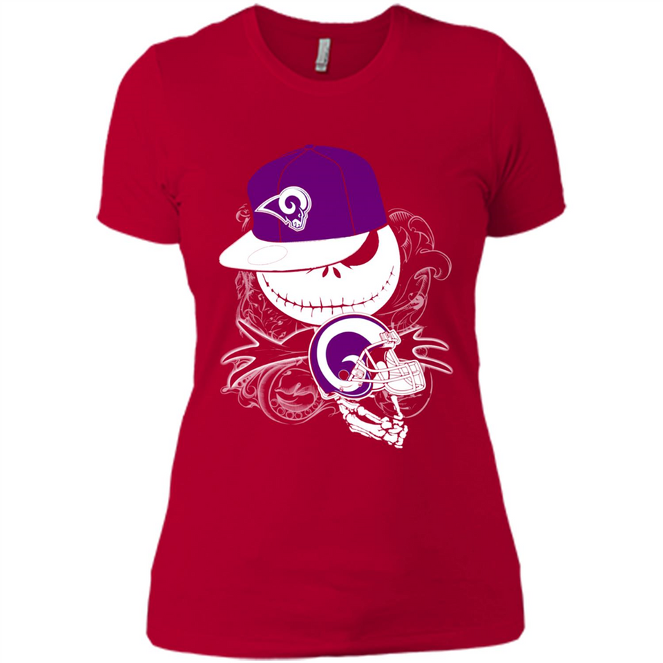 Jack Skellington The Nightmare Before Christmas-Rams Football - Ladies' Boyfriend T-Shirt