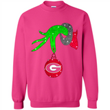 GRINCH HAND HOLDING GEORGIA BULLDOGS GLITTER CHRISTMAS PINGPONG