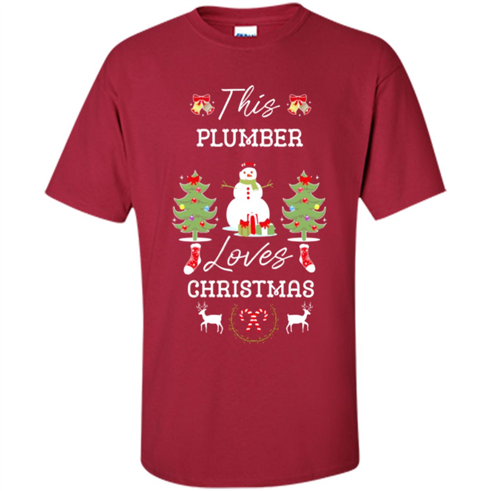 This Plumber Loves Christmas Tree Shirt with Snowman