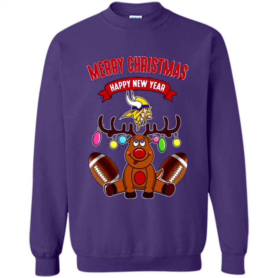 Minnesota Vikings NFL Reindeer Funny Merry Christmas And Happy New Year
