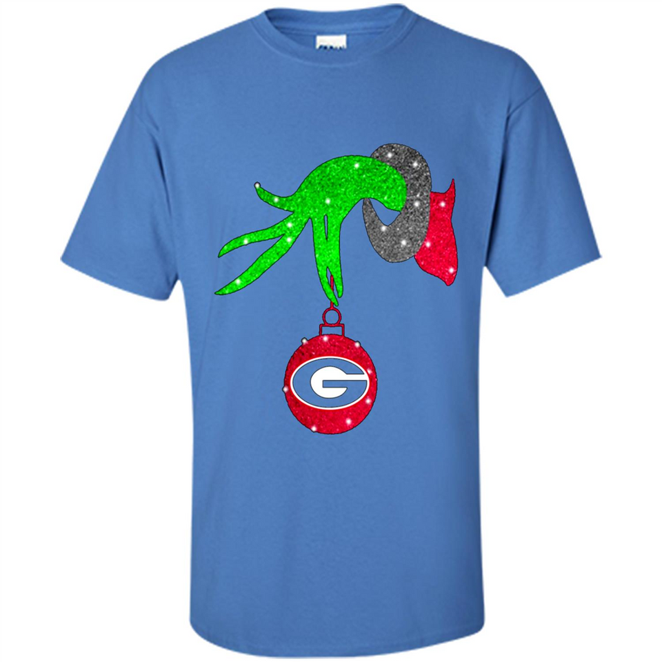 GRINCH HAND HOLDING GEORGIA BULLDOGS GLITTER CHRISTMAS PINGPONG