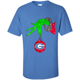 GRINCH HAND HOLDING GEORGIA BULLDOGS GLITTER CHRISTMAS PINGPONG