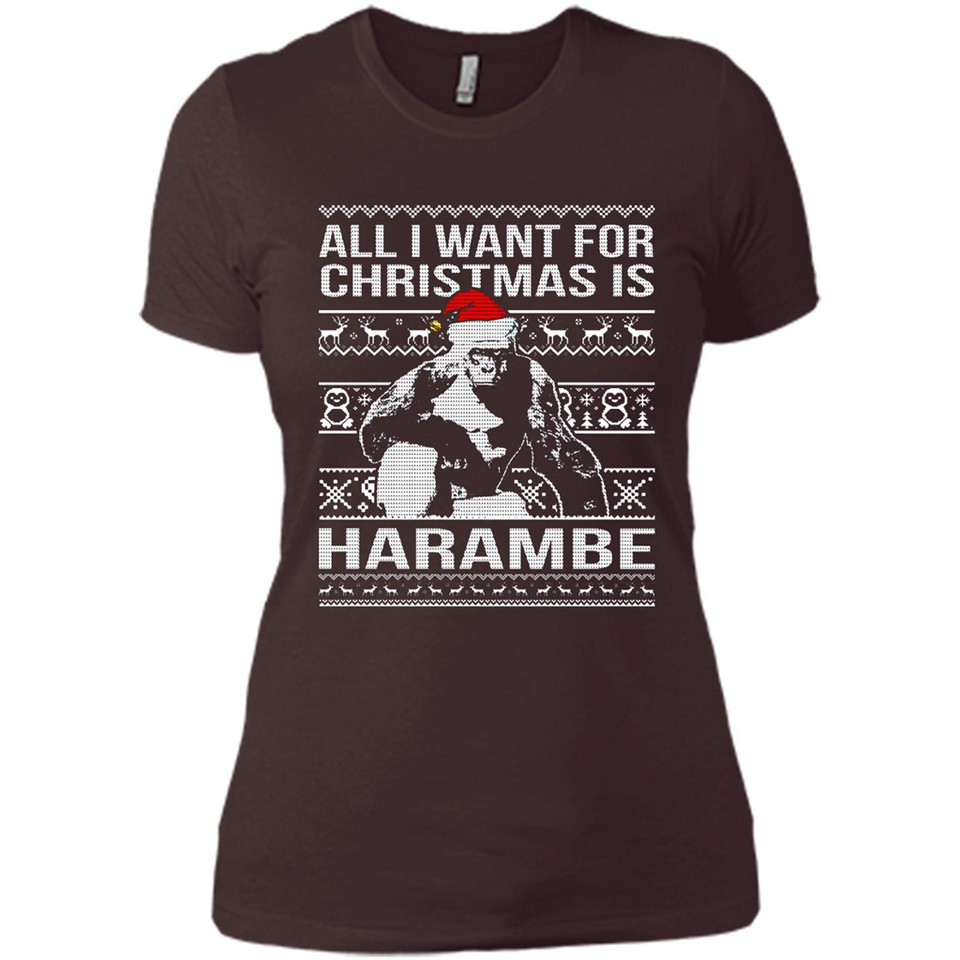 All I Want For Christmas Is Harambe Christmas - Ladies' Boyfriend T-Shirt