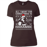 All I Want For Christmas Is Harambe Christmas - Ladies' Boyfriend T-Shirt