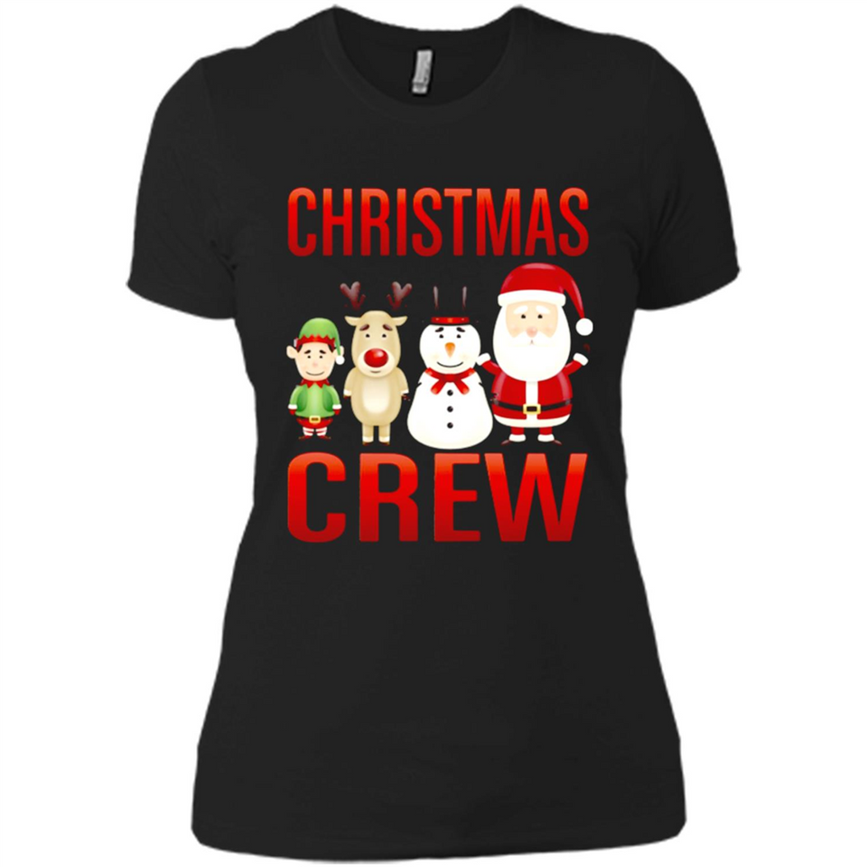 CHRISTMAS CREW Shirt X-mas Santa Snowman Reindeer Elf - Ladies' Boyfriend T-Shirt