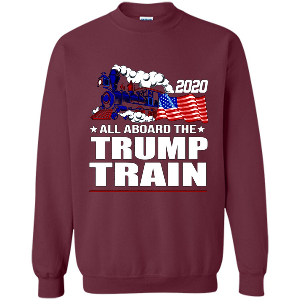 All Board The Trump Train 2020 Patriotic U.S Flag pingpong - Sweatshirt