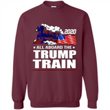 All Board The Trump Train 2020 Patriotic U.S Flag pingpong - Sweatshirt