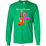 Flamingo Christmas Shirt, Merry Christmas Shirt , Flamingo - Long Sleeve T-Shirt