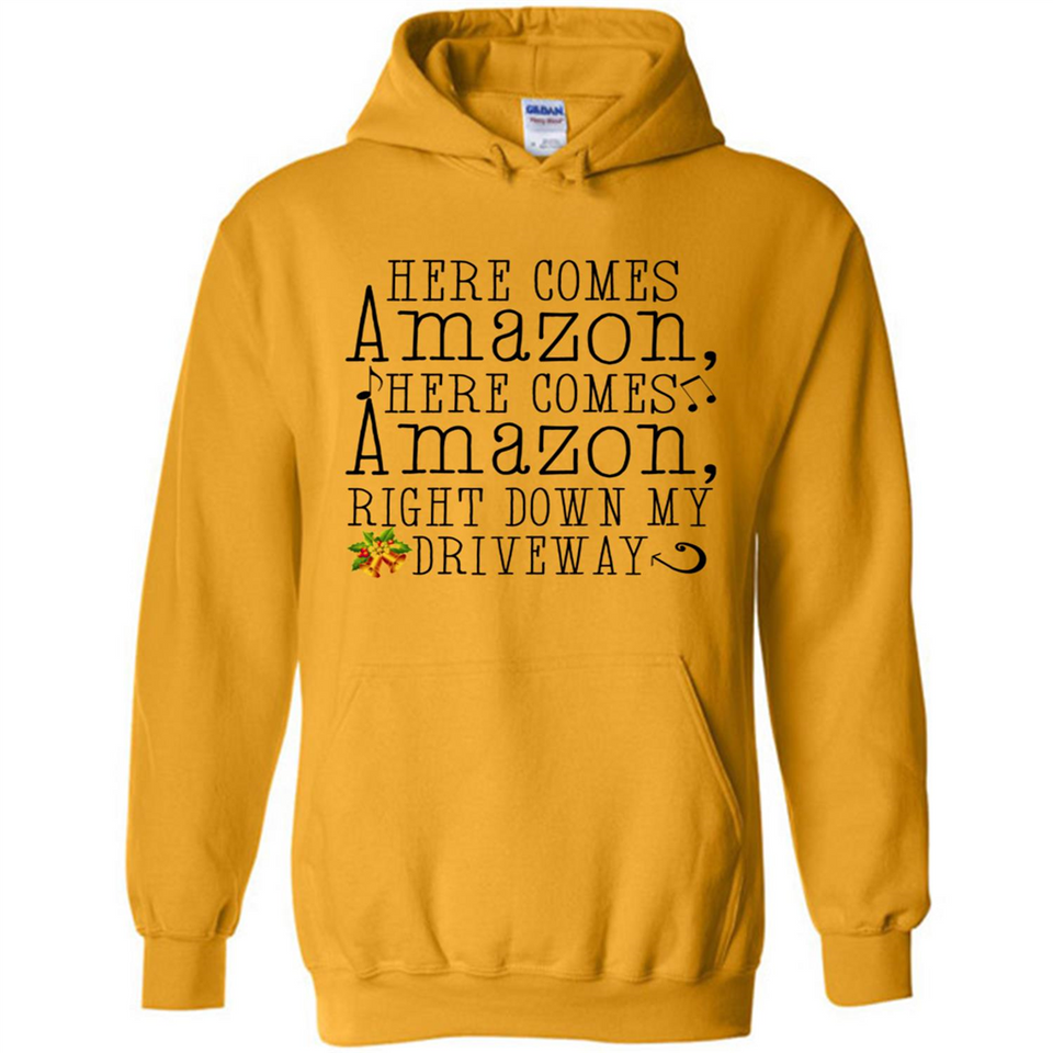 Here Comes Amazon Right Down My Driveway Christmas - Hoodie