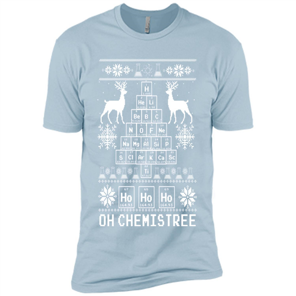 Oh Chemistry Tree Ugly Christmas Sweater - Premium Short Sleeve T-Shirt