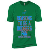 Reasons to be a Los Angeles Dodgers Fan Complete List on Back - Premium Short Sleeve T-Shirt
