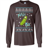 Rick and Morty Pickle Rick Ugly Christmas Sweater - Long Sleeve T-Shirt