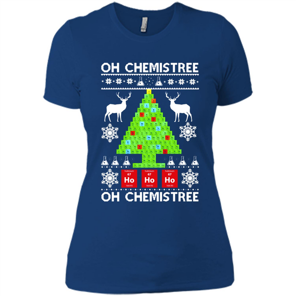 Oh Chemistree, Oh Chemistree Christmas Ugly Sweater - Ladies' Boyfriend T-Shirt