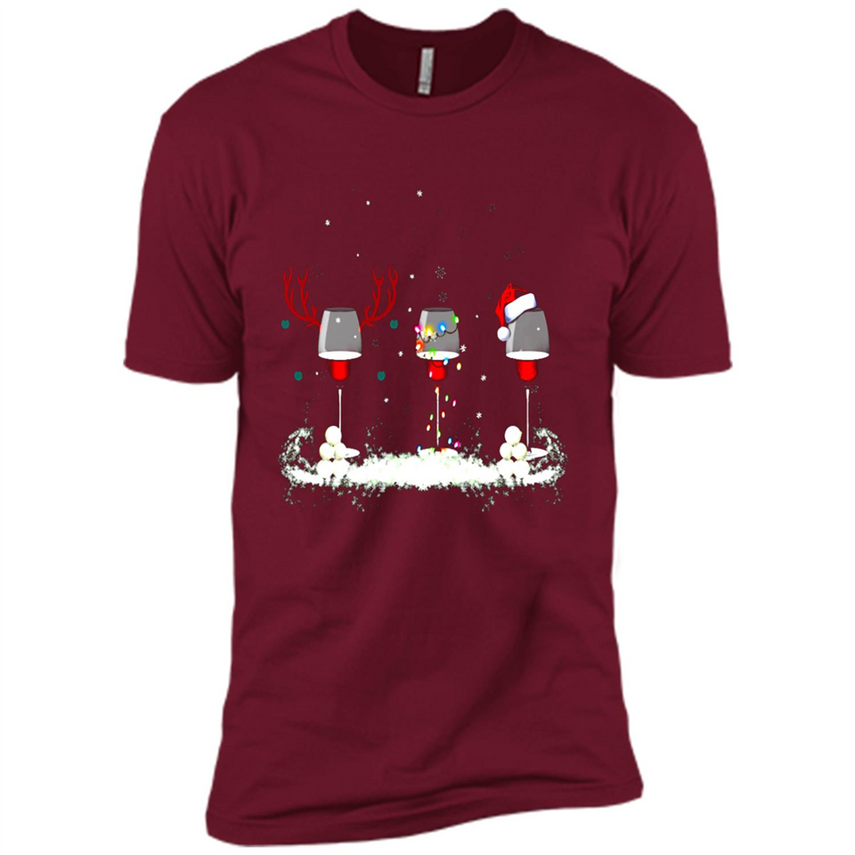 Christmas Red Wine - Merry Xmas T-Shirt - Premium Short Sleeve T-Shirt