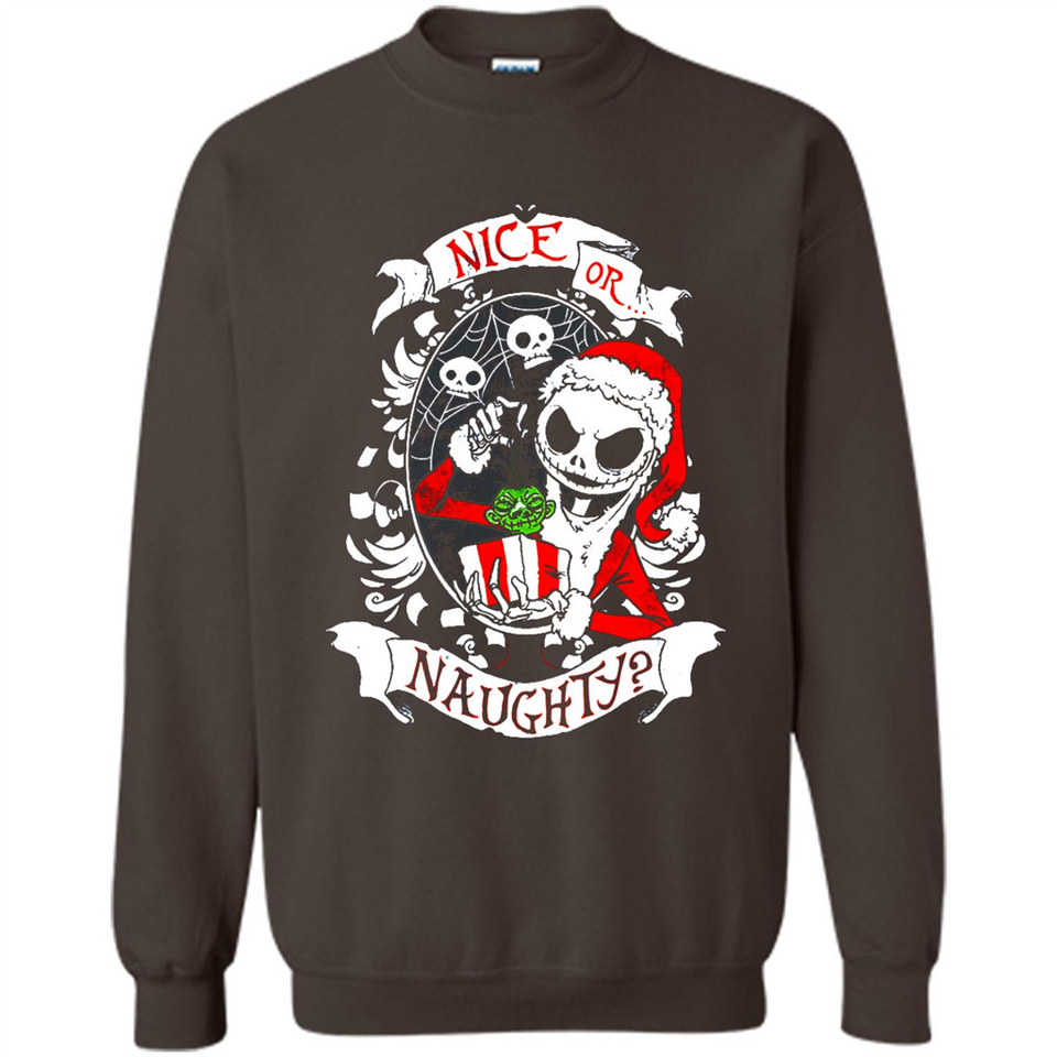 Christmas Shirt, Santa Nice Or Naughty Xmas - Sweatshirt