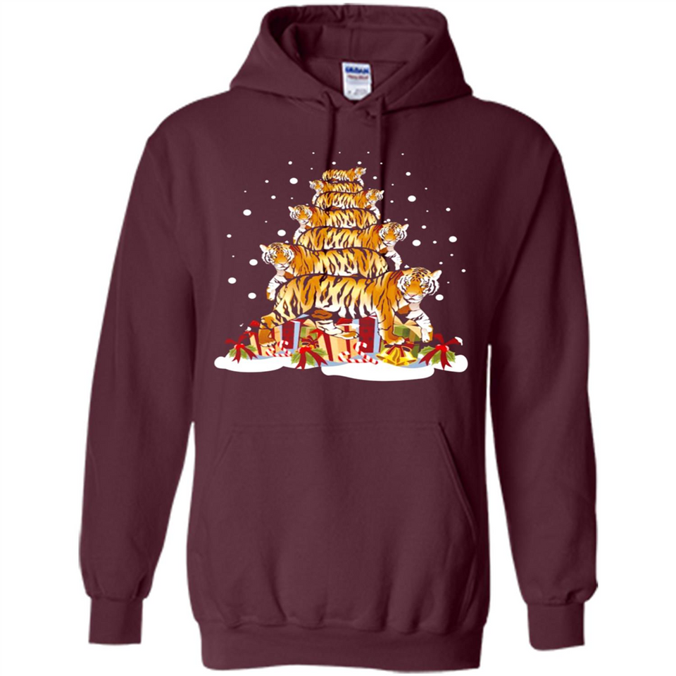 Tiger Christmas Tree Funny Merry Christmas - Hoodie