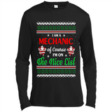 Funny Ugly Christmas T-Shirt Gift for Mechanic - Canvas Long Sleeve T-Shirt