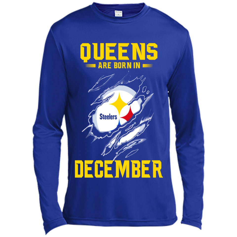 Queens Are Born In December - Pittsburgh Steelers Football - Canvas Long Sleeve T-Shirt