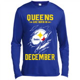 Queens Are Born In December - Pittsburgh Steelers Football - Canvas Long Sleeve T-Shirt