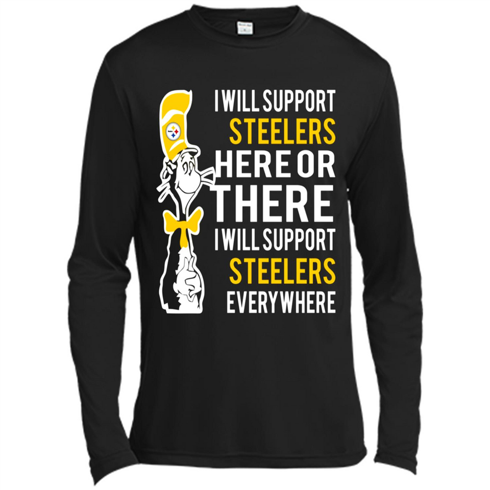Shirt For Dr Seuss Cat And Pittsburgh Steelers Fans - Canvas Long Sleeve T-Shirt