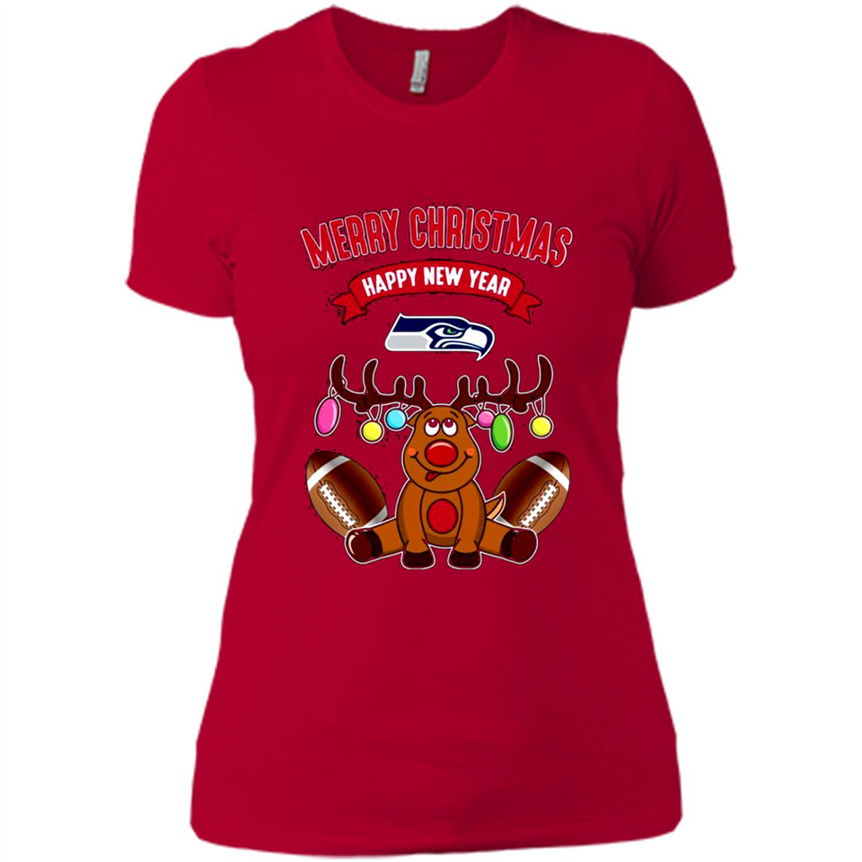 Seattle Seahawks NFL Reindeer Funny Merry Christmas And Happy New Year
