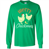 Christmas Chicken Vintage Shirt Funny Santa Hen Farmer Lover - Long Sleeve T-Shirt