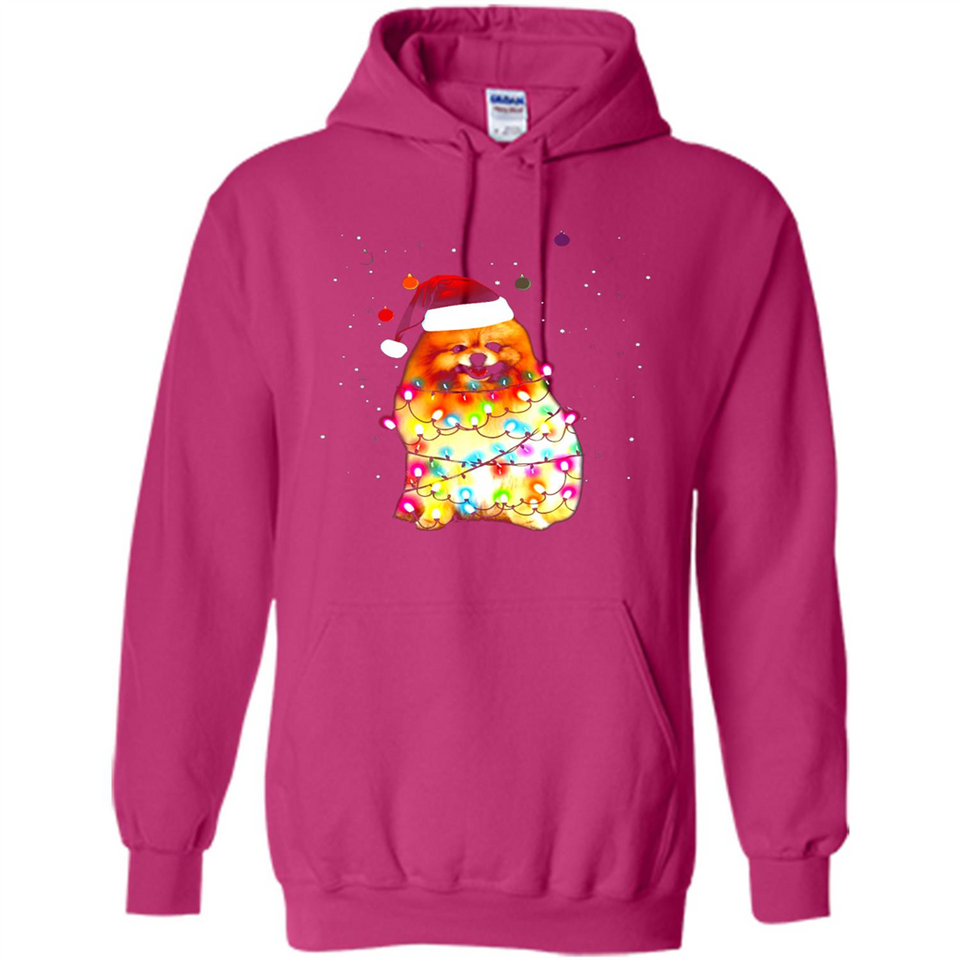 Pomeranian Santa Lights Christmas Dog Xmas Sweatshirt - Hoodie