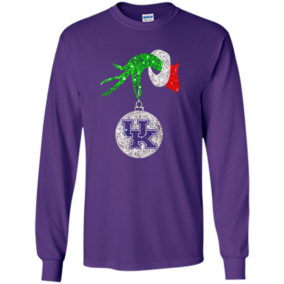 Amazing shirt Kentucky Wildcats Glitter Grinch Monogram Ornament Christmas Gift - Long Sleeve T-Shirt