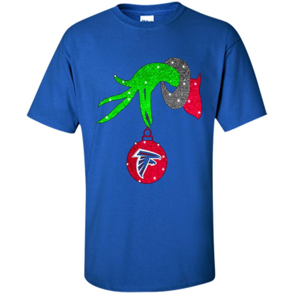 GRINCH HAND HOLDING ATLANTA FALCONS GLITTER CHRISTMAS PINGPONG