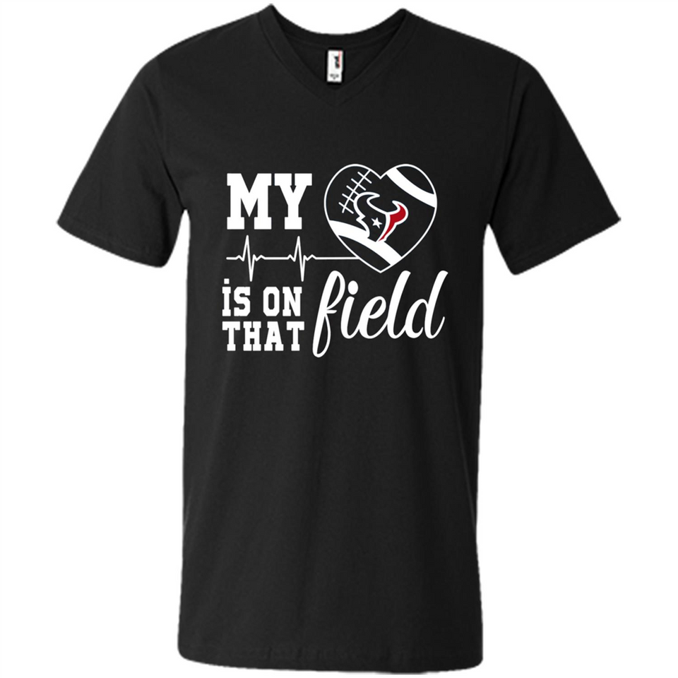 Houston Texans Football My Heart is on that Field - Men's V-Neck