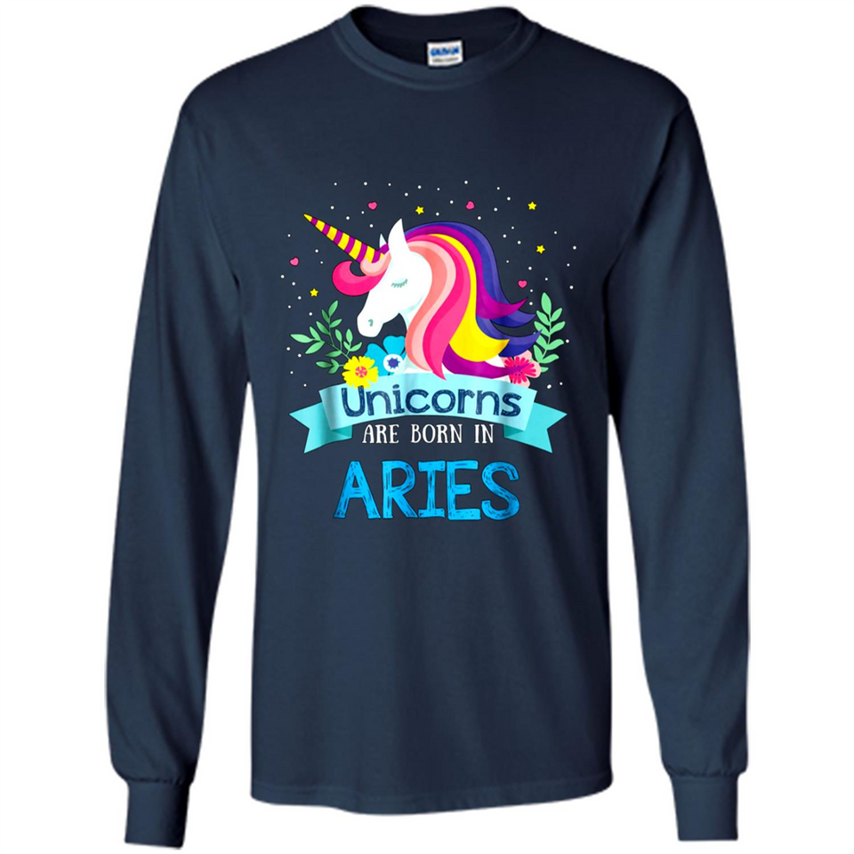 Unicorns are born in Aries Birthday Rainbow Gift Custom Ultra Cotton