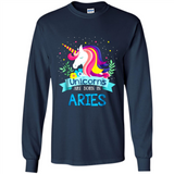 Unicorns are born in Aries Birthday Rainbow Gift Custom Ultra Cotton