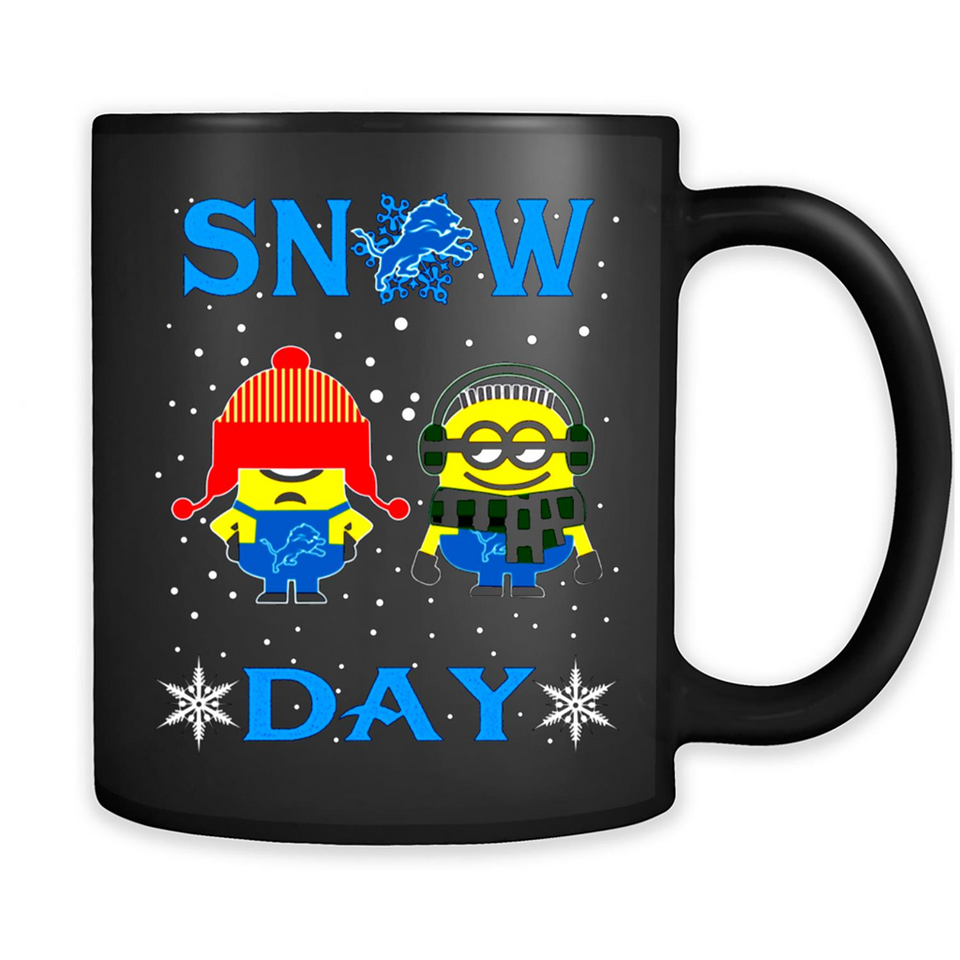 Snow Day Shirt For Detroit Lions Vs Minion Fans pingpong