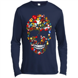 Skull Christmas Decorations Merry Xmas T-Shirt - Canvas Long Sleeve T-Shirt