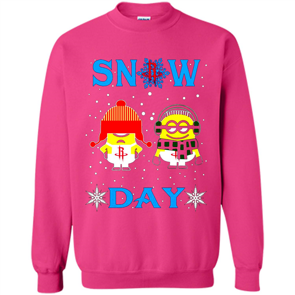 Snow Day Shirt For Houston Rockets Vs Minion Fans pingpong