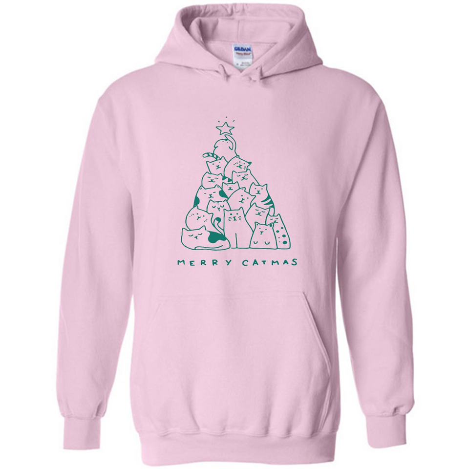 Merry Catmas Funny Cat Christmas Tree Sweatshirt - Hoodie