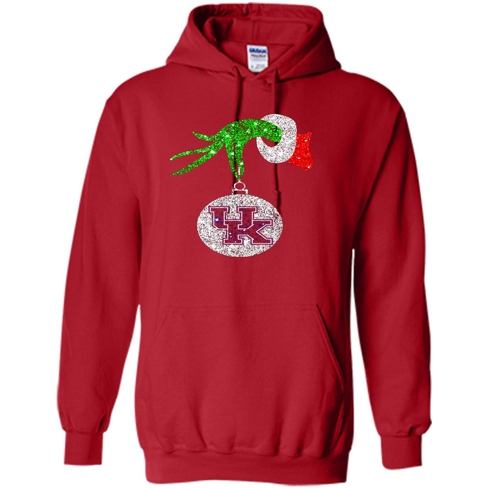 Amazing shirt Kentucky Wildcats Glitter Grinch Monogram Ornament Christmas Gift - Hoodie