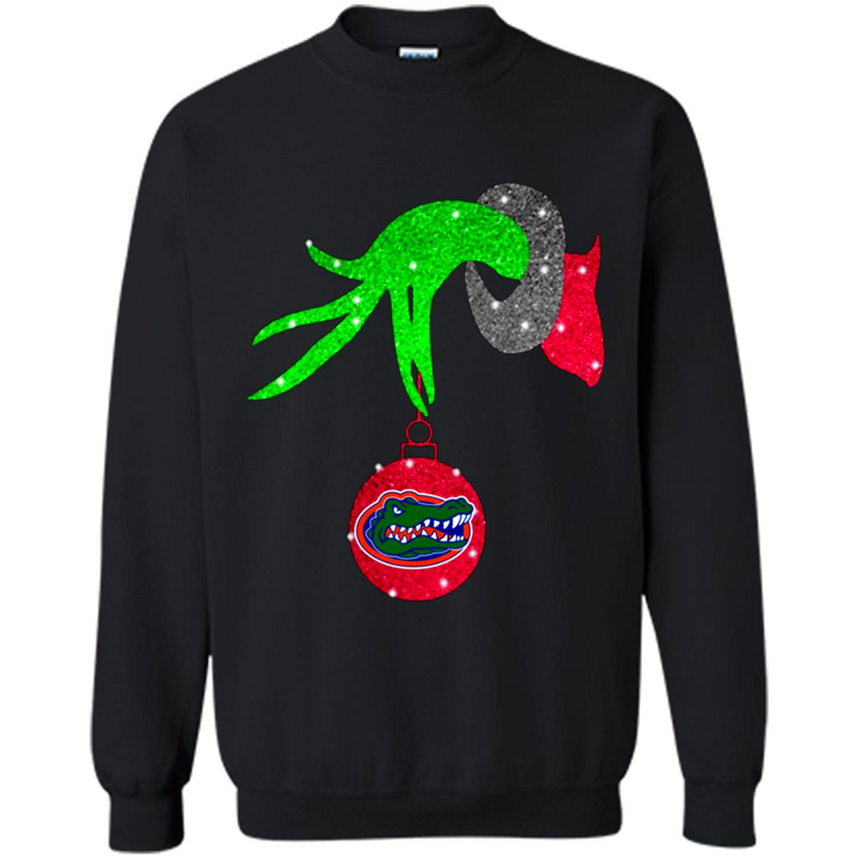GRINCH HAND HOLDING FLORIDA GATORS GLITTER CHRISTMAS PINGPONG