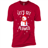 Let's Get Plowed Funny Christmas Snowman - Premium Short Sleeve T-Shirt