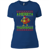Merry Thankmas Ugly Xmas Thanksgiving Turkey Sweatshirt - Ladies' Boyfriend T-Shirt