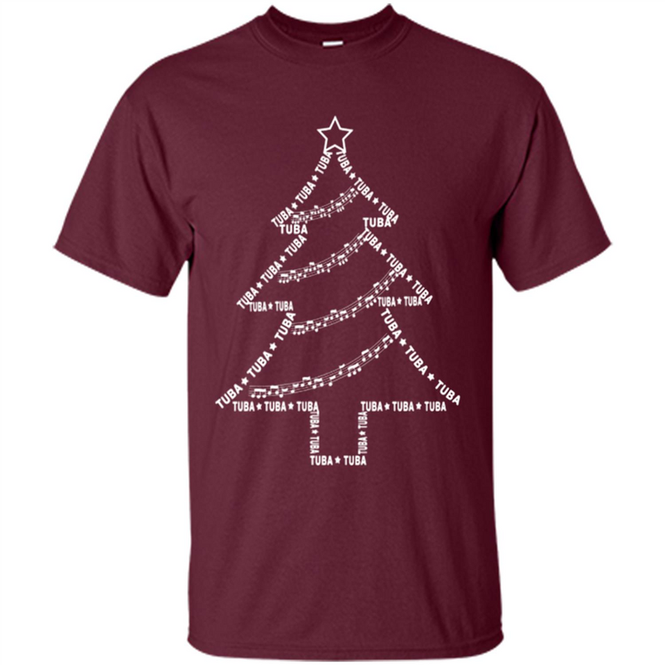 Tuba Text Christmas Tree Musical Instrument Holiday 1