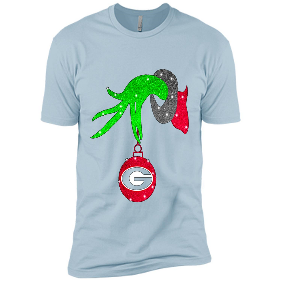 GRINCH HAND HOLDING GEORGIA BULLDOGS GLITTER CHRISTMAS PINGPONG