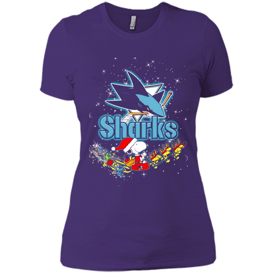 Snoopy Christmas San Jose Sharks - Ladies' Boyfriend T-Shirt