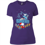 Snoopy Christmas San Jose Sharks - Ladies' Boyfriend T-Shirt