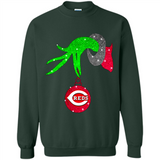 GRINCH HAND HOLDING CINCINNATI REDS GLITTER CHRISTMAS PINGPONG