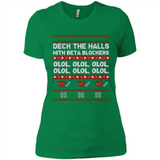 Nurse Christmas Deck The Hall Beta Blockers Sweatshirt - Ladies' Boyfriend T-Shirt