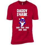 Daddy Shark Costume Reindeer Funny Christmas T-Shirt - Premium Short Sleeve T-Shirt
