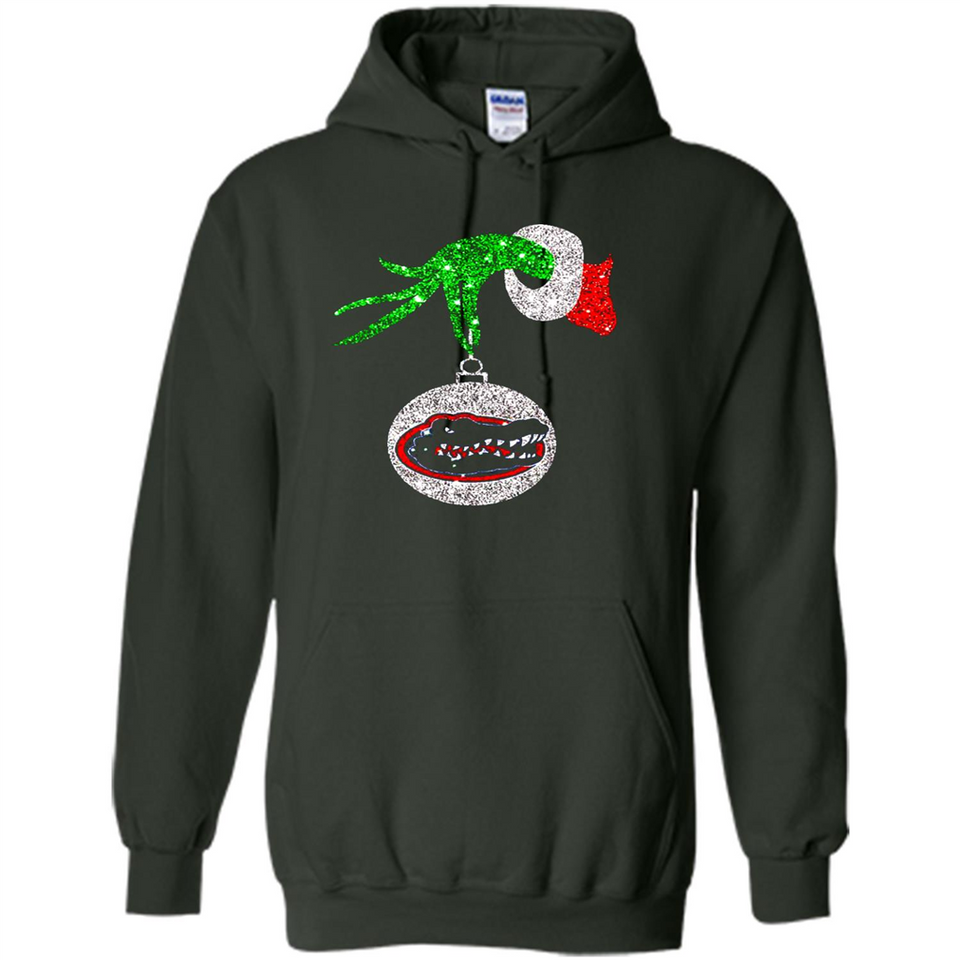 Funny Florida Gators Glitter Grinch Monogram Ornament Christmas Gift - Hoodie