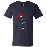Rottweiler Santa Lights Christmas Dog Xmas Sweatshirt - Men's V-Neck
