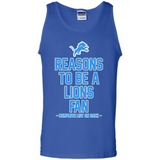Reasons to be a Detroit Lions Fan Complete List on Back - Tank Top